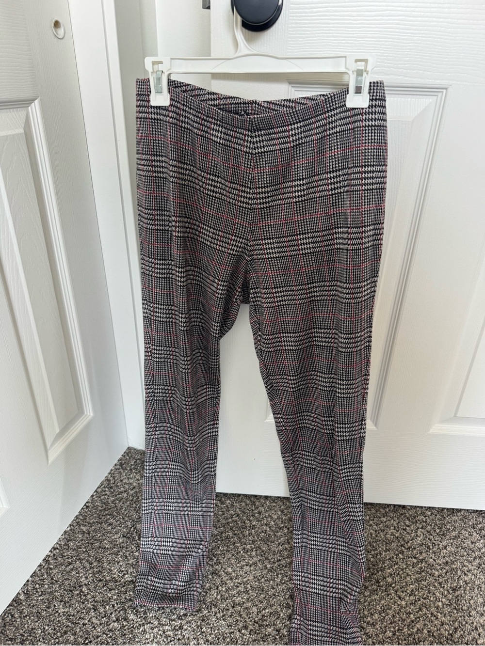 Plaid Slim Fit Pants - Black/Gray